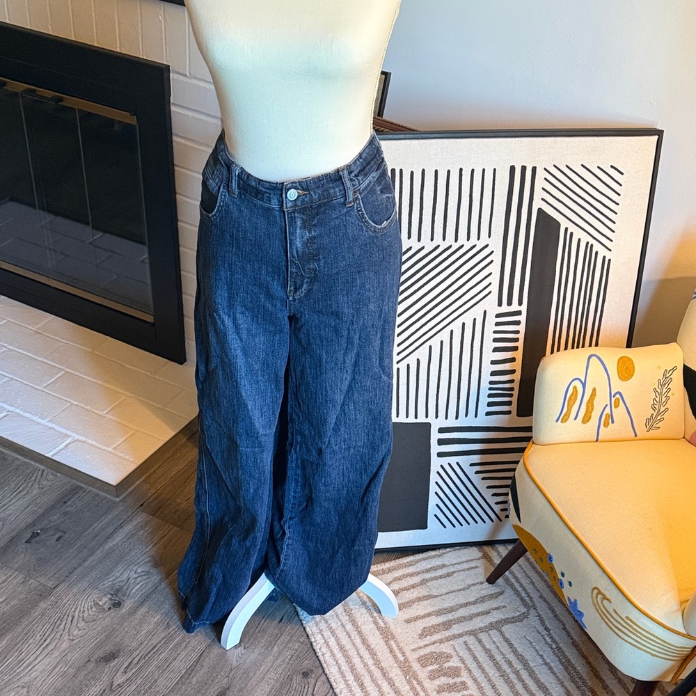 Pilcro Dark Blue Flare Jeans